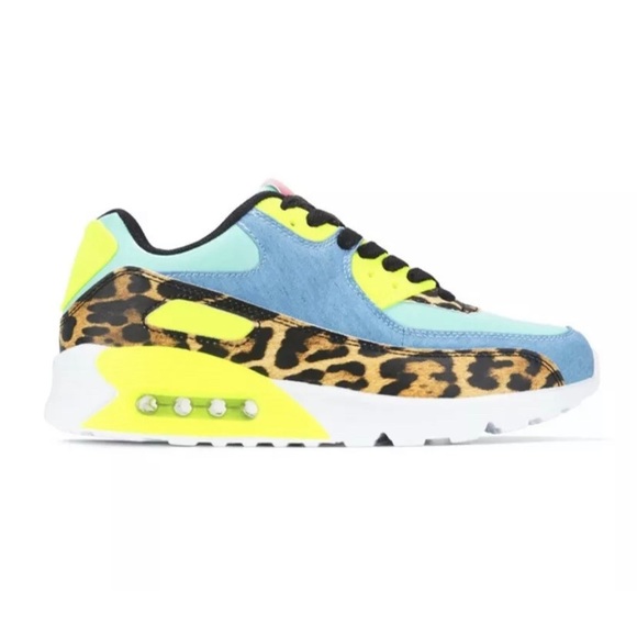 Multicolored Leopard Print Ombre Sneakers - Picture 3 of 5